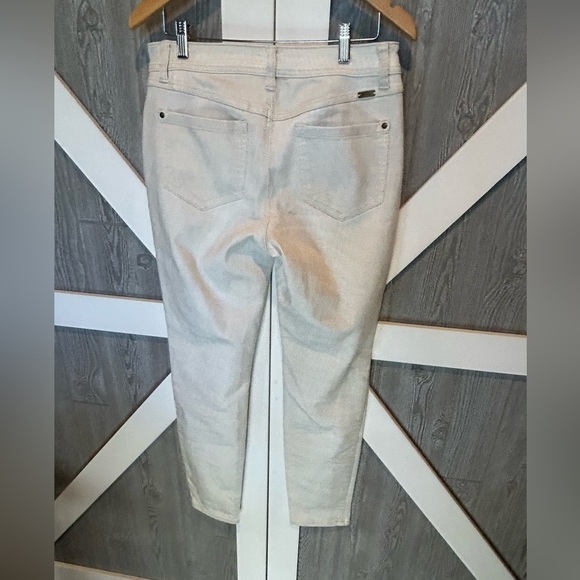 Bag013. LIKE NEW! Skinny Regular Fit Shimmer Cream Pants Sz 12 - Picture 4 of 7